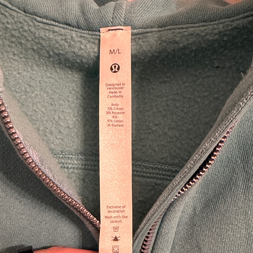 lululemon athletica Scuba Cropped Teal Half-Zip Hoodie - Picture 2 of 6